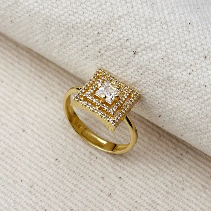 Princess Cut Squared Top Ring