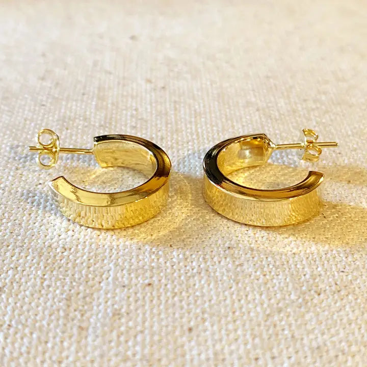 Flat Half Hoop Earrings