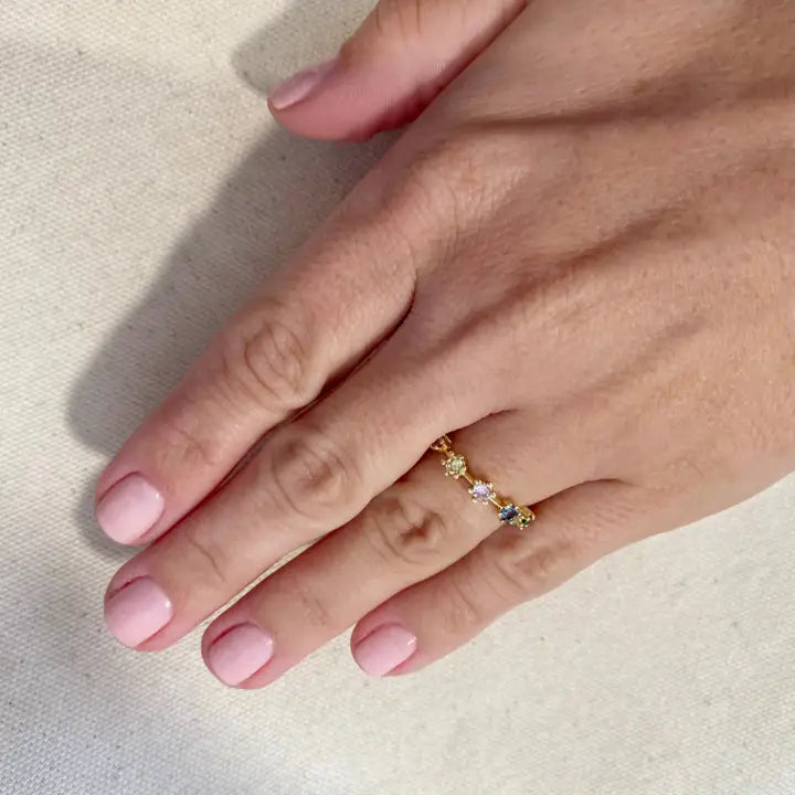 Dainty Pastel CZ Ring