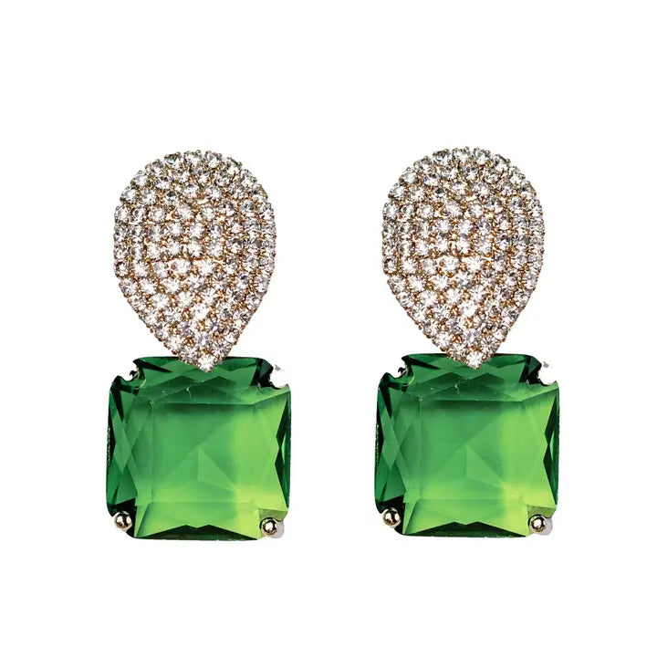 Retro Pave Gum Drop Earrings