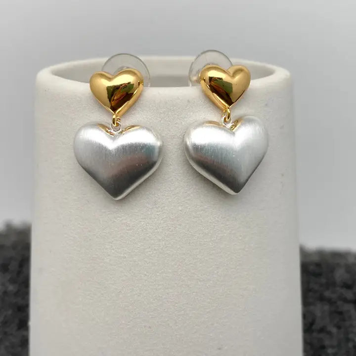 Two Tone Heart Earring