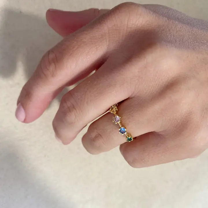 Dainty Pastel CZ Ring