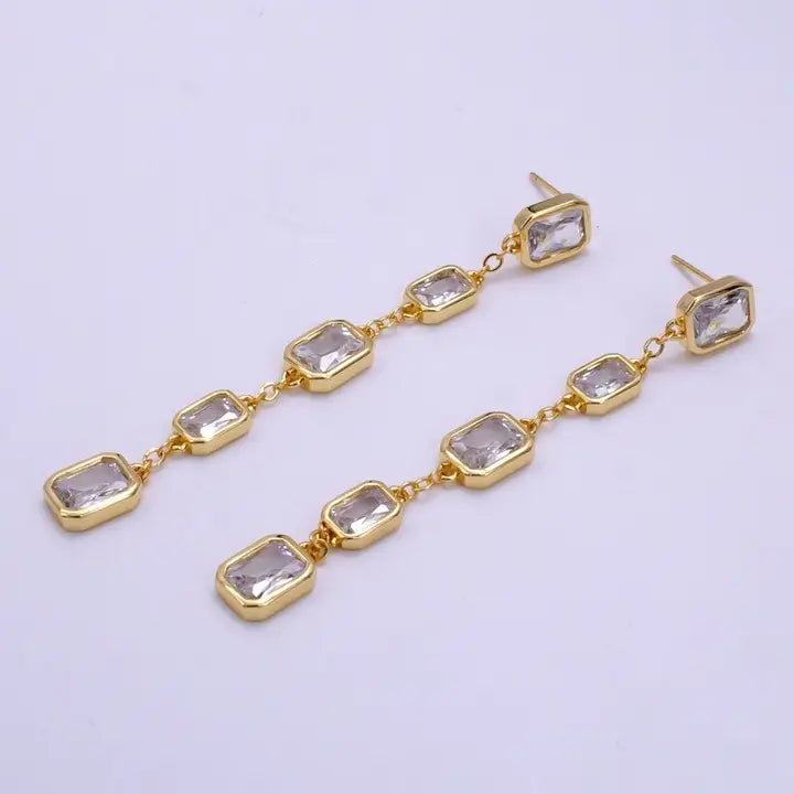 Moissanite Stud Drop Earring