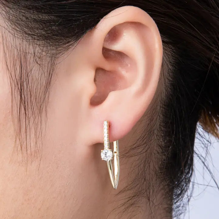 Navette Hoop Earrings