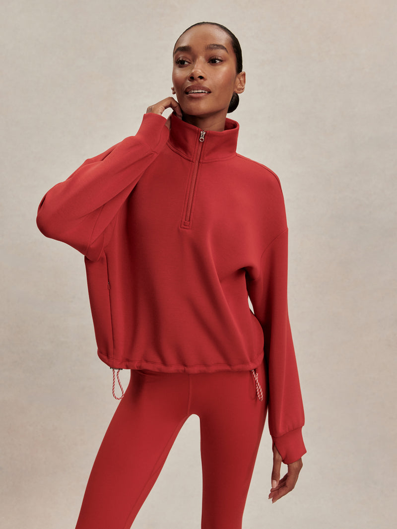 Sian Cropped Half-Zip Midlayer