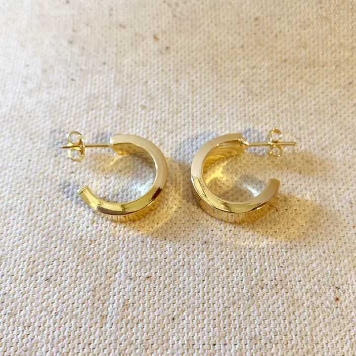 Flat Half Hoop Earrings