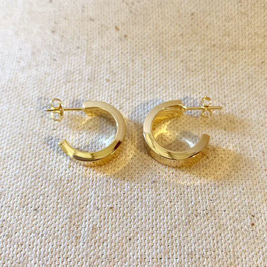 Flat Half Hoop Earrings