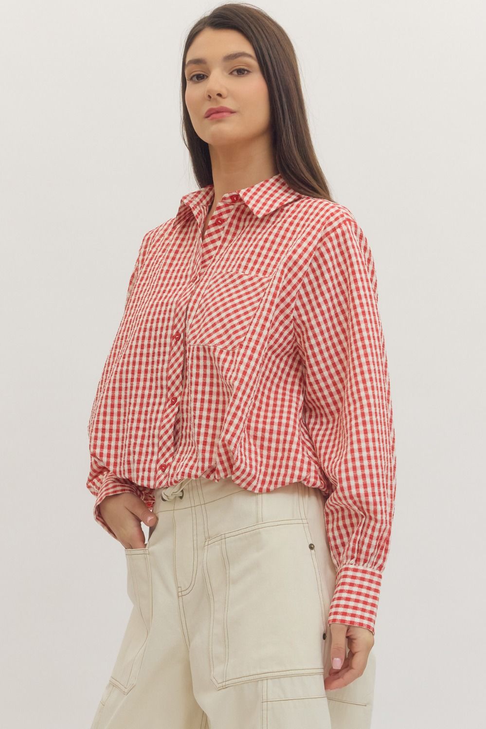 Gingham Bubble Button Down
