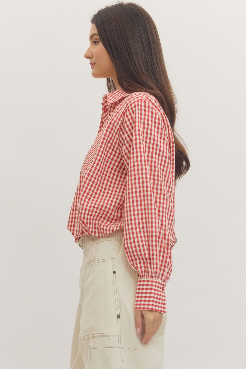 Gingham Bubble Button Down