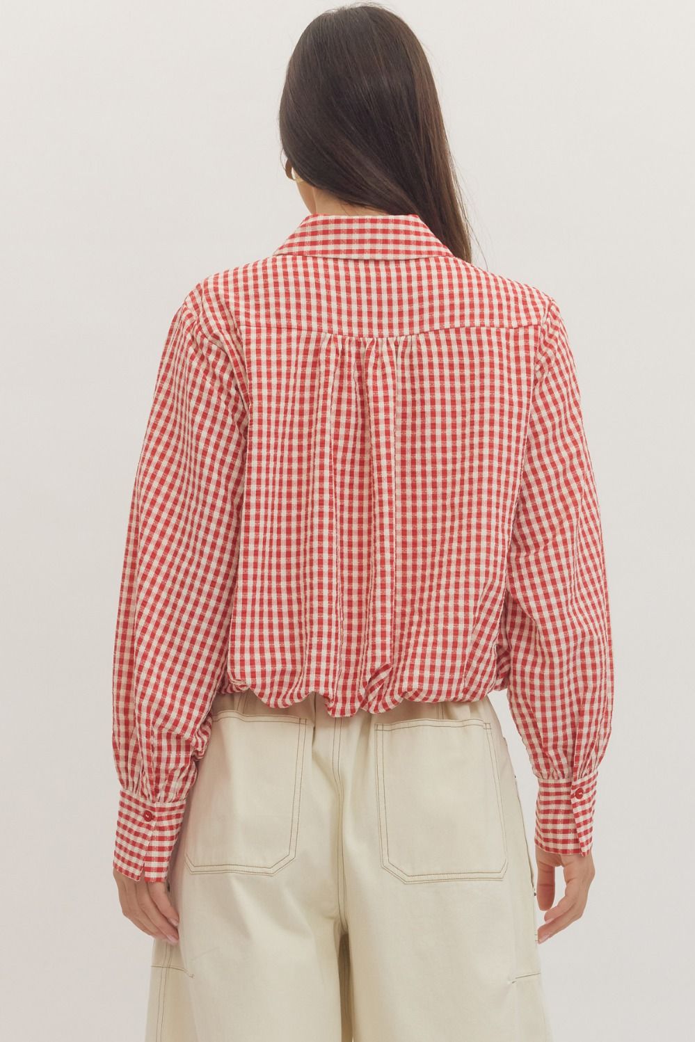 Gingham Bubble Button Down