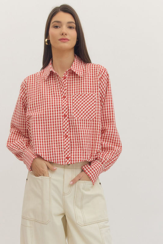 Gingham Bubble Button Down