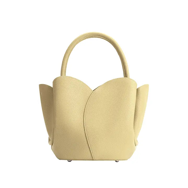 Tulip Yellow Vegan Leather Top Handle Bag