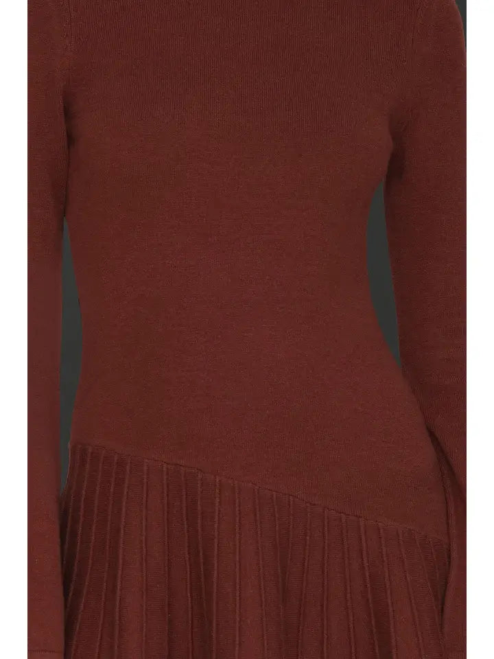 Asymmetric Hem Mini Sweater Dress