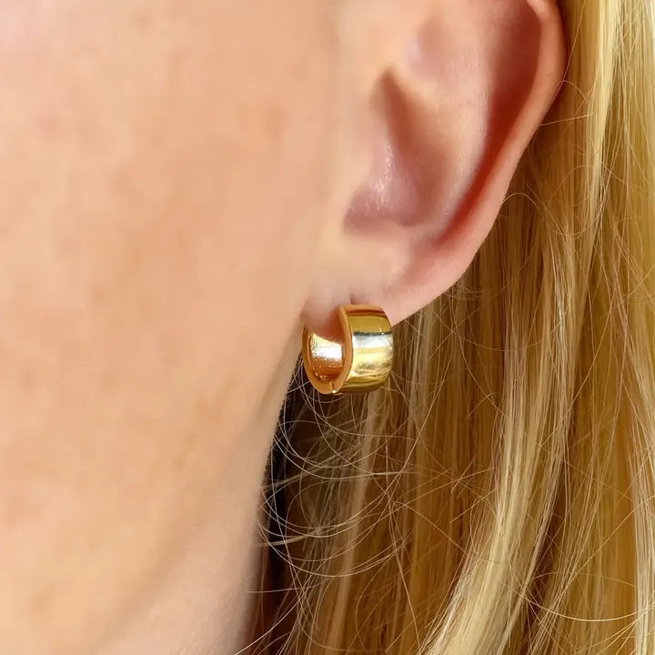 Chunky Flat Clicker Hoop Earrings