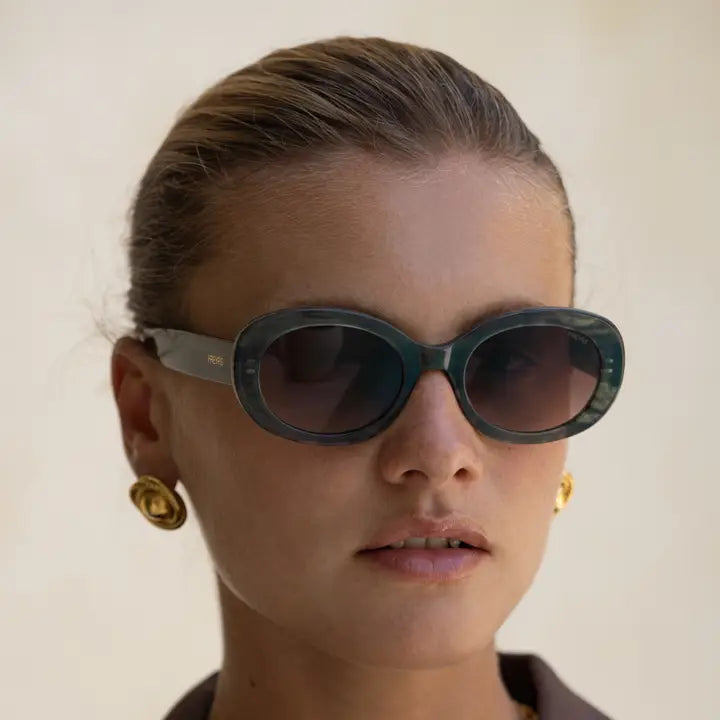 Aria Acetate Oval Sunglasses
