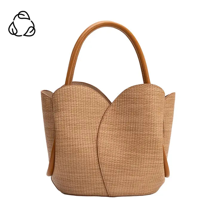 Tulip Raffia Top Handle Bag