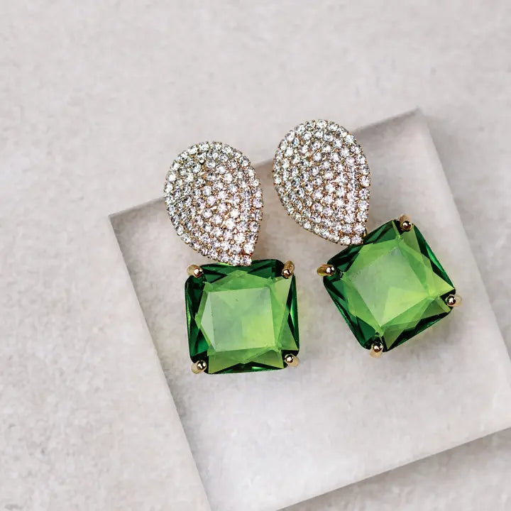 Retro Pave Gum Drop Earrings