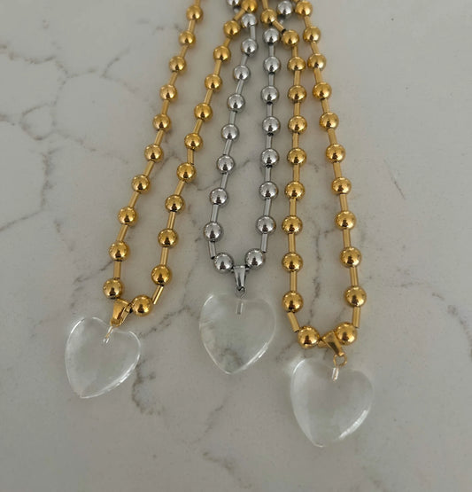 Clear Heart Necklace