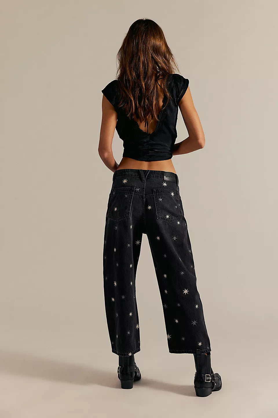 Deep Trance Shine Embroidered Jeans