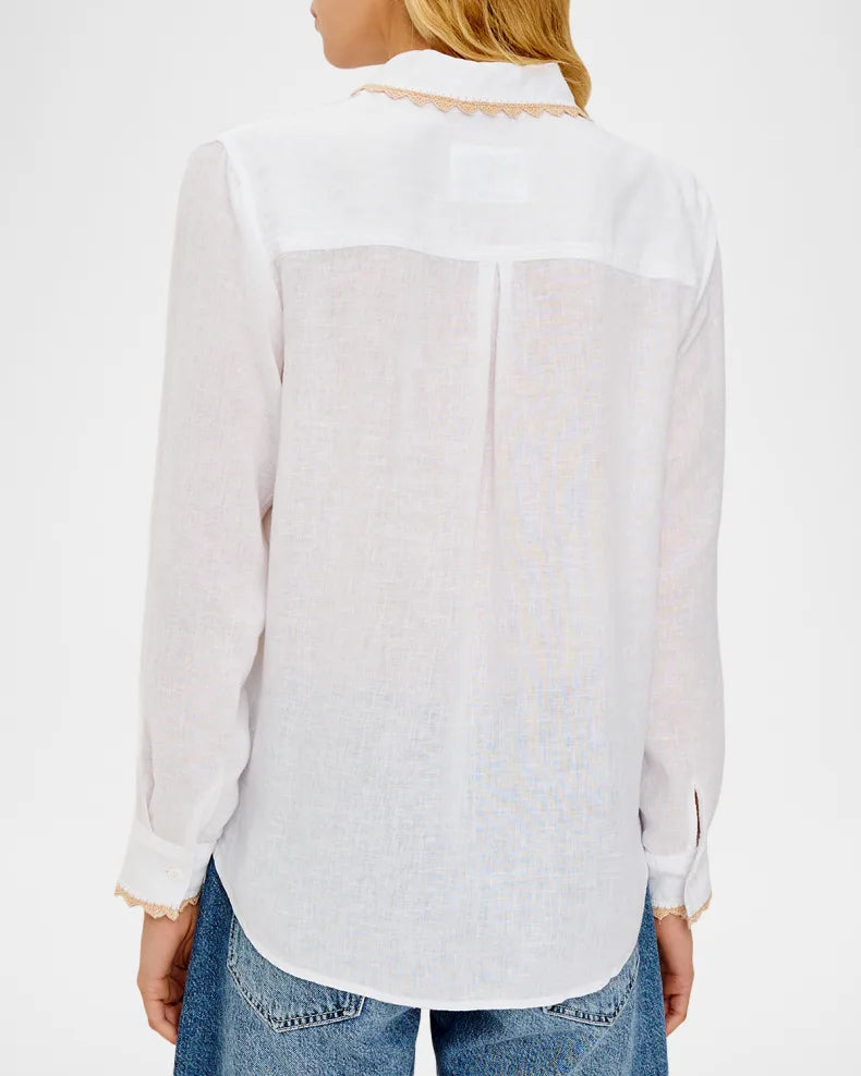 Saya Linen Crochet Top