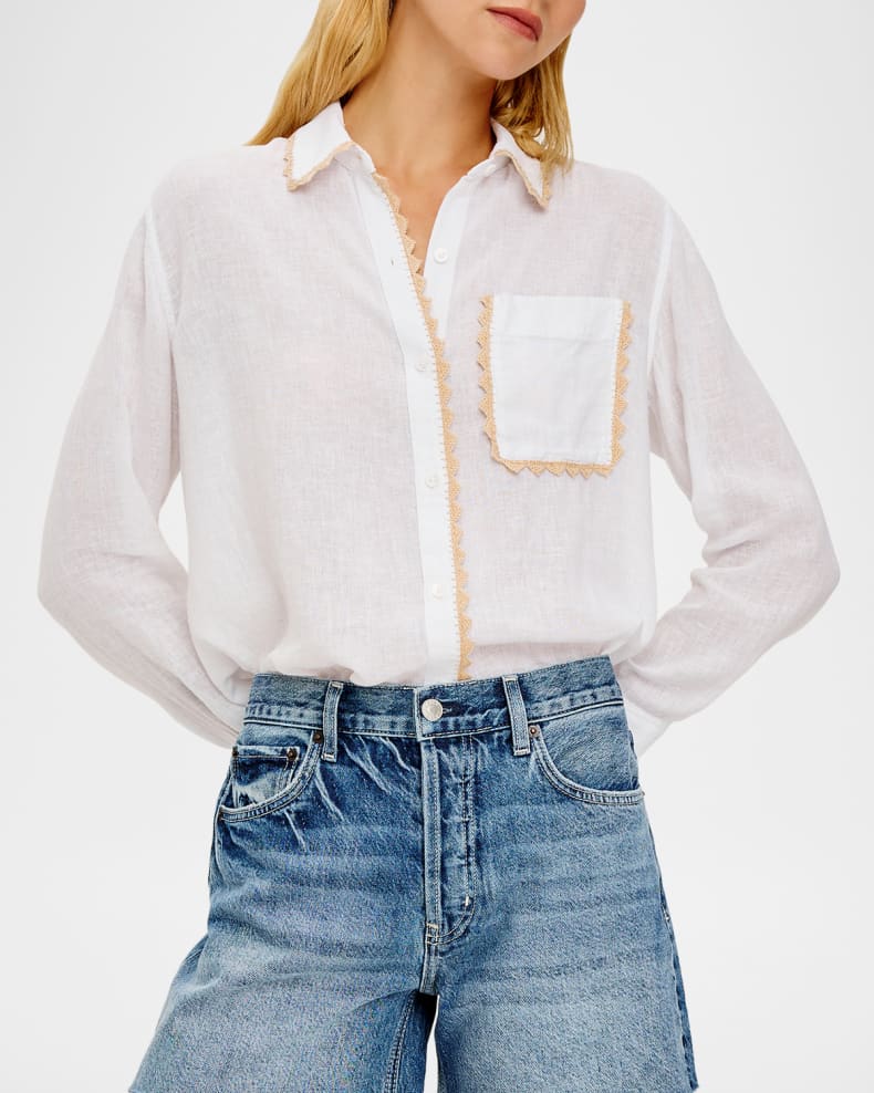 Saya Linen Crochet Top