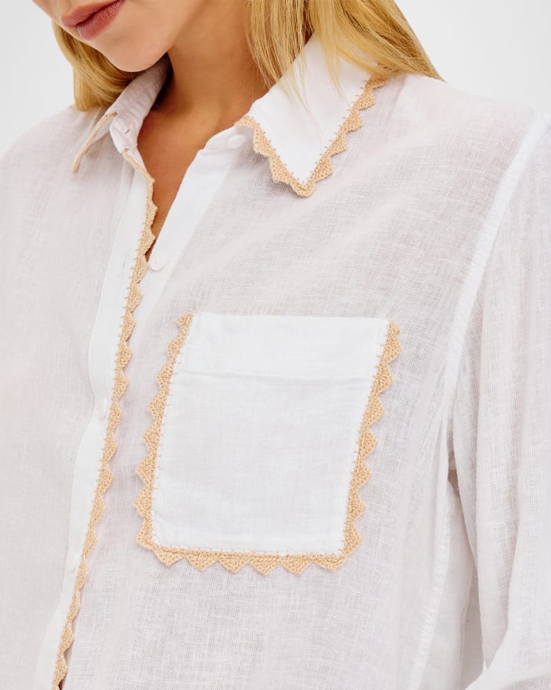 Saya Linen Crochet Top