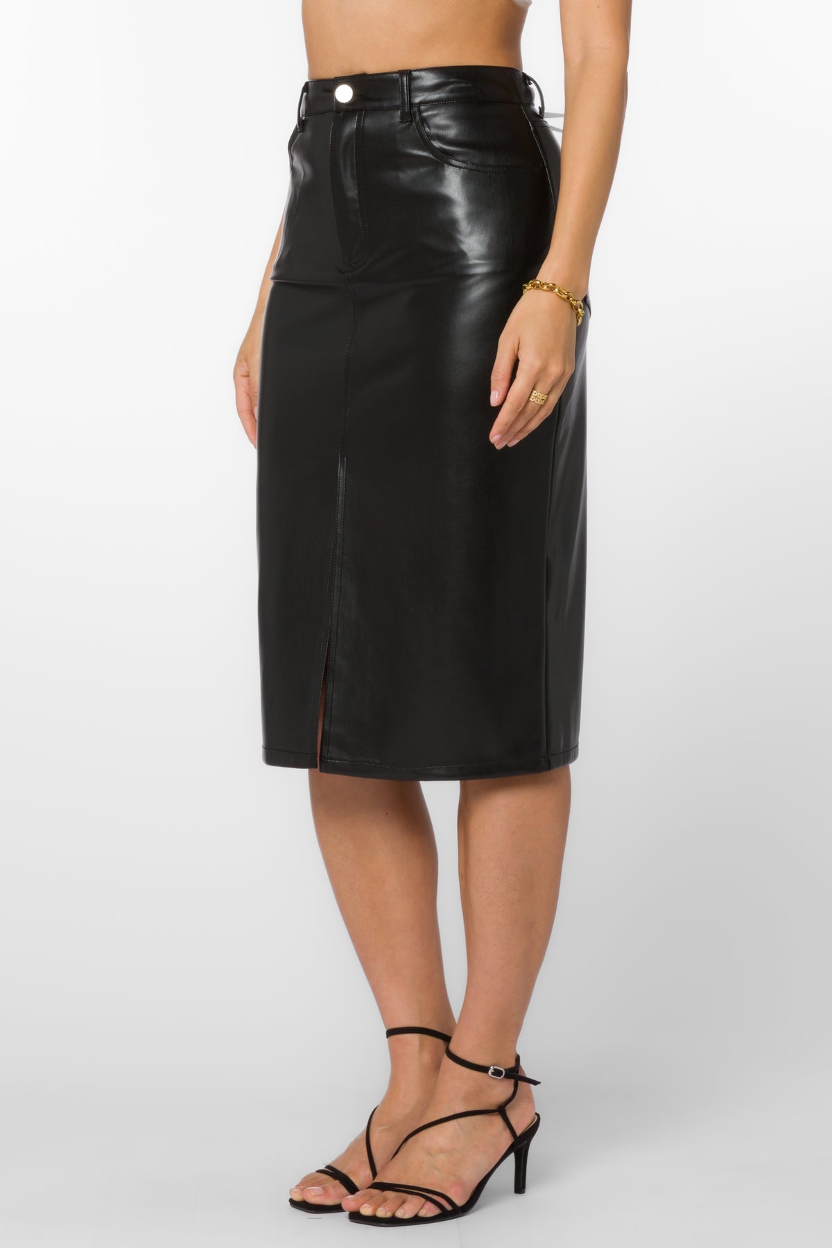 VH Rocky Leather Midi Skirt