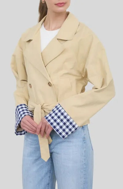 Gingham Cuff Trench